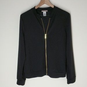 Black Crepe bomber lightweight jacket